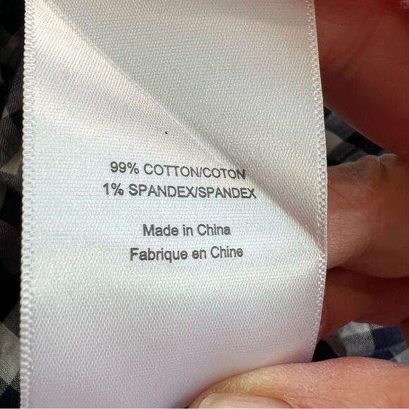 Preppy Gingham Shirt Dress | Navy Check Button-Front Tunic Tory Burch SZ 4 - Picture 6 of 10